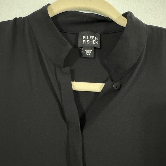 Eileen Fisher Dresses & Skirts - Eileen Fisher 100% Silk Hidden Button-Down Black Sleeveless Maxi Dress